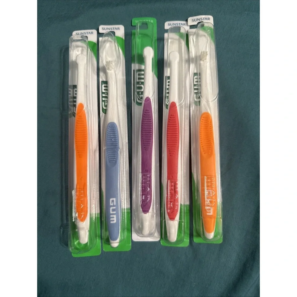 5x GUM End Tuft Toothbrush‎ Extra Small Head for Hard-to-Reach  Assorted New 308